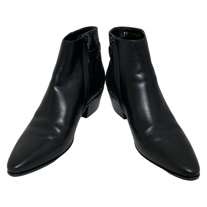 Saint Laurent Paris Short Boots 36 1 2 Women's - Black Leather