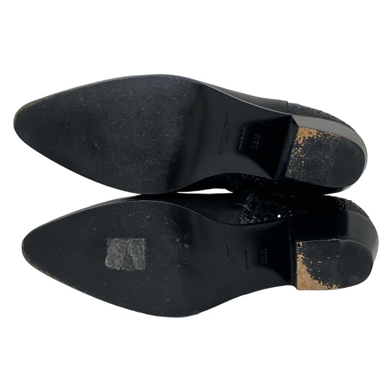 Saint Laurent Paris Short Boots 36 1 2 Women's - Black Leather