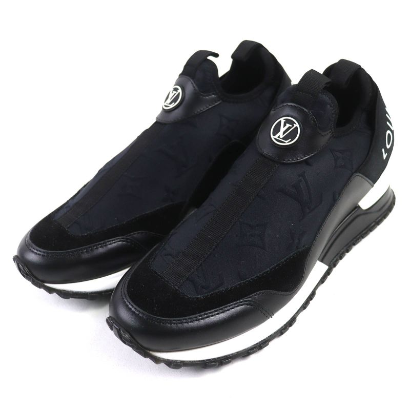 △louis Vuitton Run Away Line Leather LV Logo Monogram Fabric Leather Sneakers