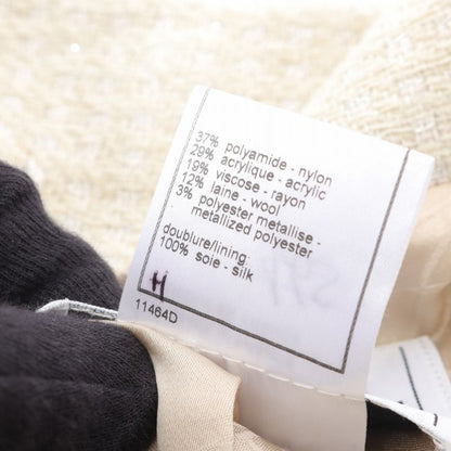 Chanel Set Suit Tweed Pearl Wool