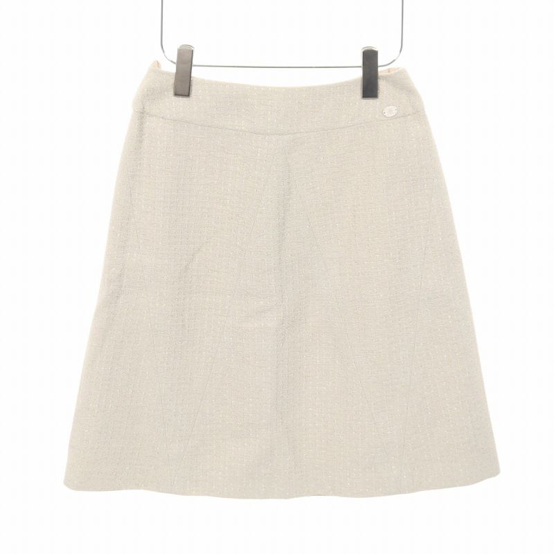Chanel Set Suit Tweed Pearl Wool