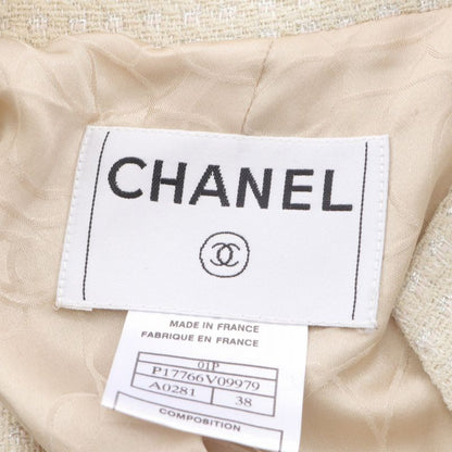 Chanel Set Suit Tweed Pearl Wool