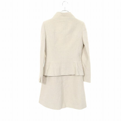 Chanel Set Suit Tweed Pearl Wool