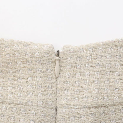 Chanel Set Suit Tweed Pearl Wool