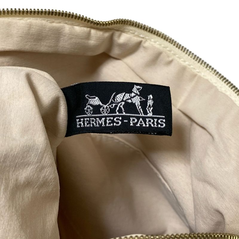 Hermes Pouch Bolide Pouch 25 Ivory Leather