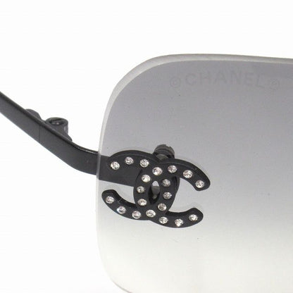 Chanel Rimless Sunglasses Eyewear Square Shape Here Mark Logo Rhinestone