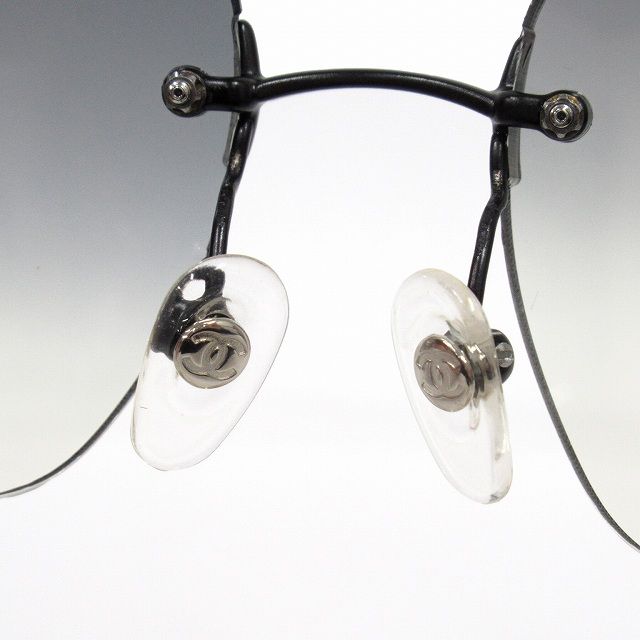 Chanel Rimless Sunglasses Eyewear Square Shape Here Mark Logo Rhinestone