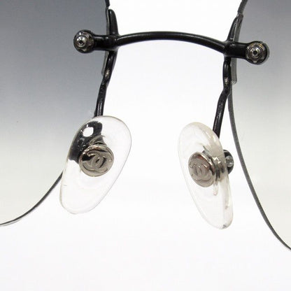 Chanel Rimless Sunglasses Eyewear Square Shape Here Mark Logo Rhinestone