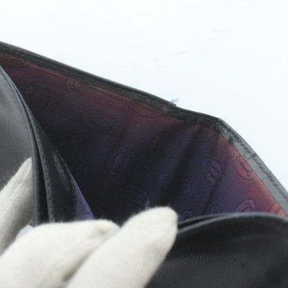 Cartier Sapphire Line Wallet Bifold Leather Gold Hardware Black Xz • Gy18