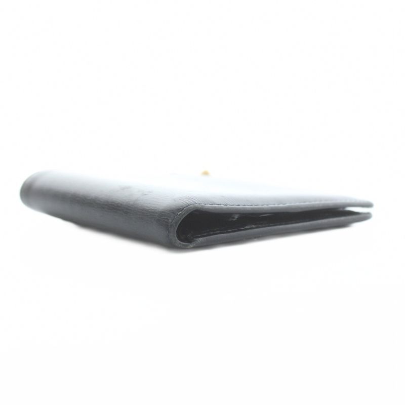 Cartier Sapphire Line Wallet Bifold Leather Gold Hardware Black Xz • Gy18