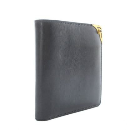 Cartier Sapphire Line Wallet Bifold Leather Gold Hardware Black Xz • Gy18