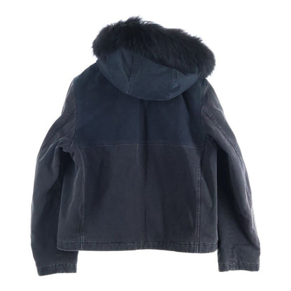 Louis Vuitton 24ss Denim Blouson Fur Zip Up Hoodie Jacket Black Rm241m Ccu