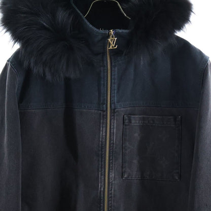 Louis Vuitton 24ss Denim Blouson Fur Zip Up Hoodie Jacket Black Rm241m Ccu
