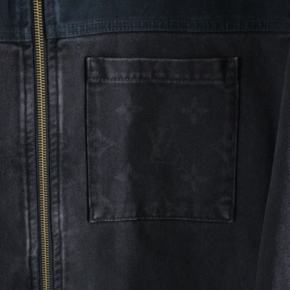 Louis Vuitton 24ss Denim Blouson Fur Zip Up Hoodie Jacket Black Rm241m Ccu