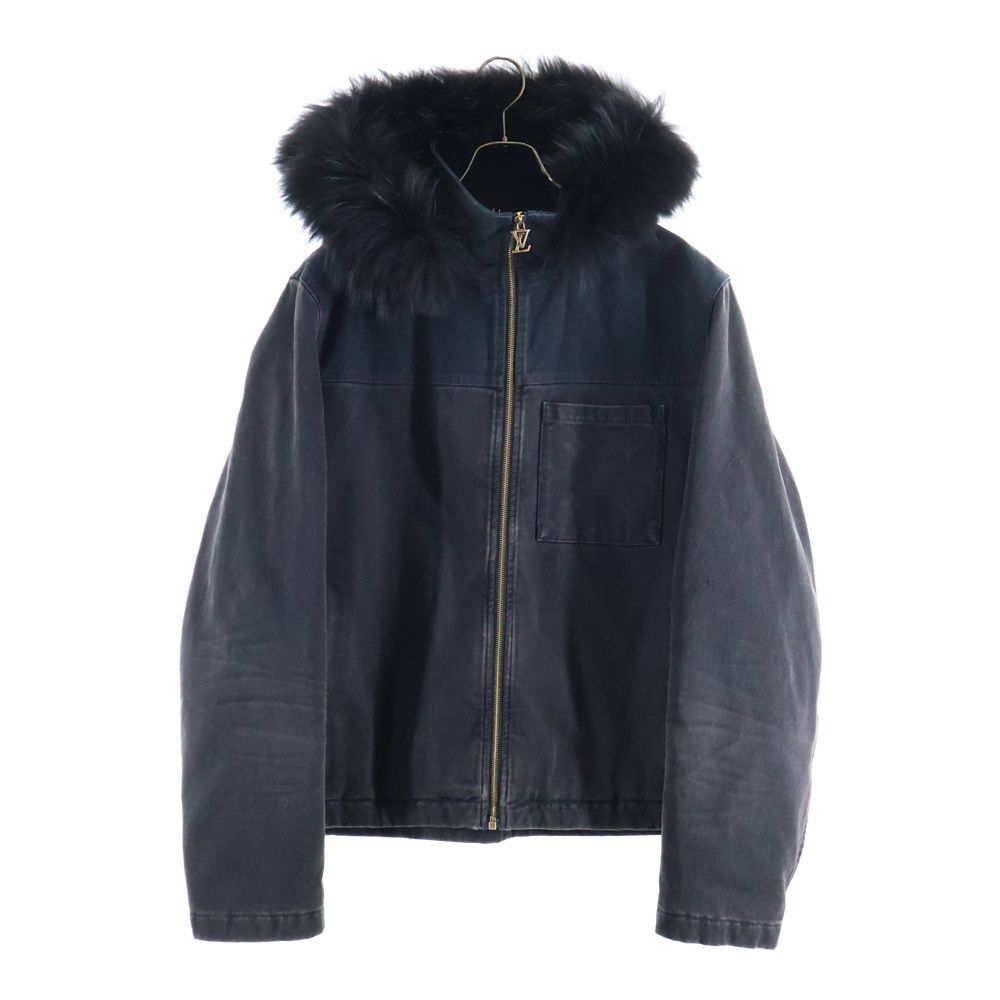 Louis Vuitton 24ss Denim Blouson Fur Zip Up Hoodie Jacket Black Rm241m Ccu