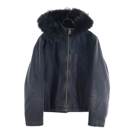 Louis Vuitton 24ss Denim Blouson Fur Zip Up Hoodie Jacket Black Rm241m Ccu