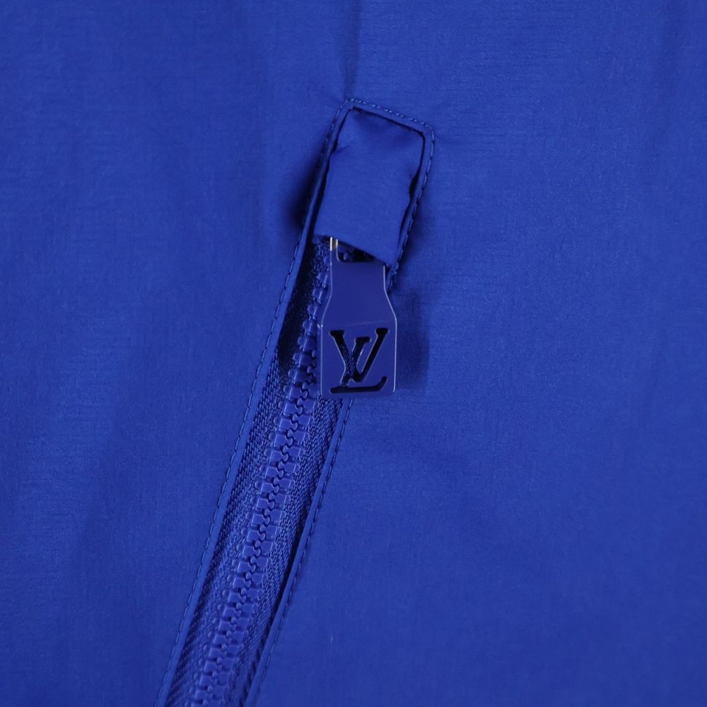 Louis Vuitton 24ss Signature Shell Hoodie Parka Jacket Blue Rm241m Ps0