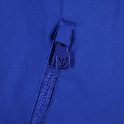Louis Vuitton 24ss Signature Shell Hoodie Parka Jacket Blue Rm241m Ps0