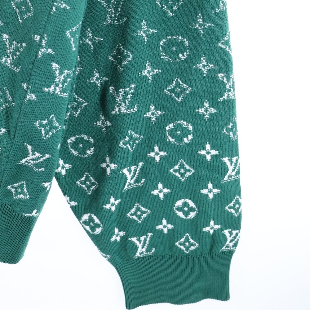 Louis Vuitton 23aw Monogram Gradient Knit Parka Pullover Hoodie Green Rm232q Uso