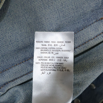 Gucci 17ss Leopard Switch Denim Jacket Indigo 452413 Xr359