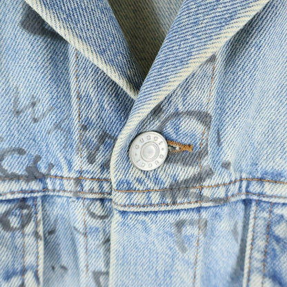 Gucci 17ss Leopard Switch Denim Jacket Indigo 452413 Xr359