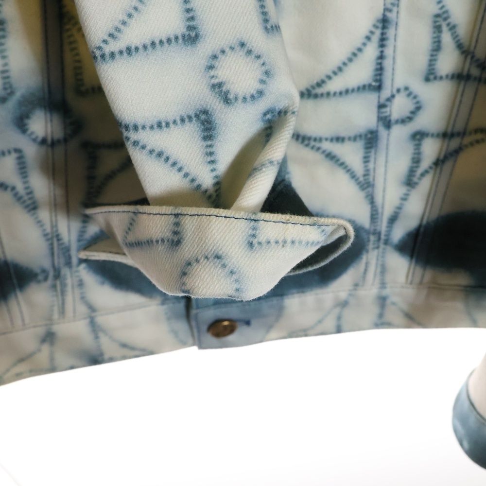 Louis Vuitton 23ss Monogram Shibori Printed Jacket Denim Jacket White/blue