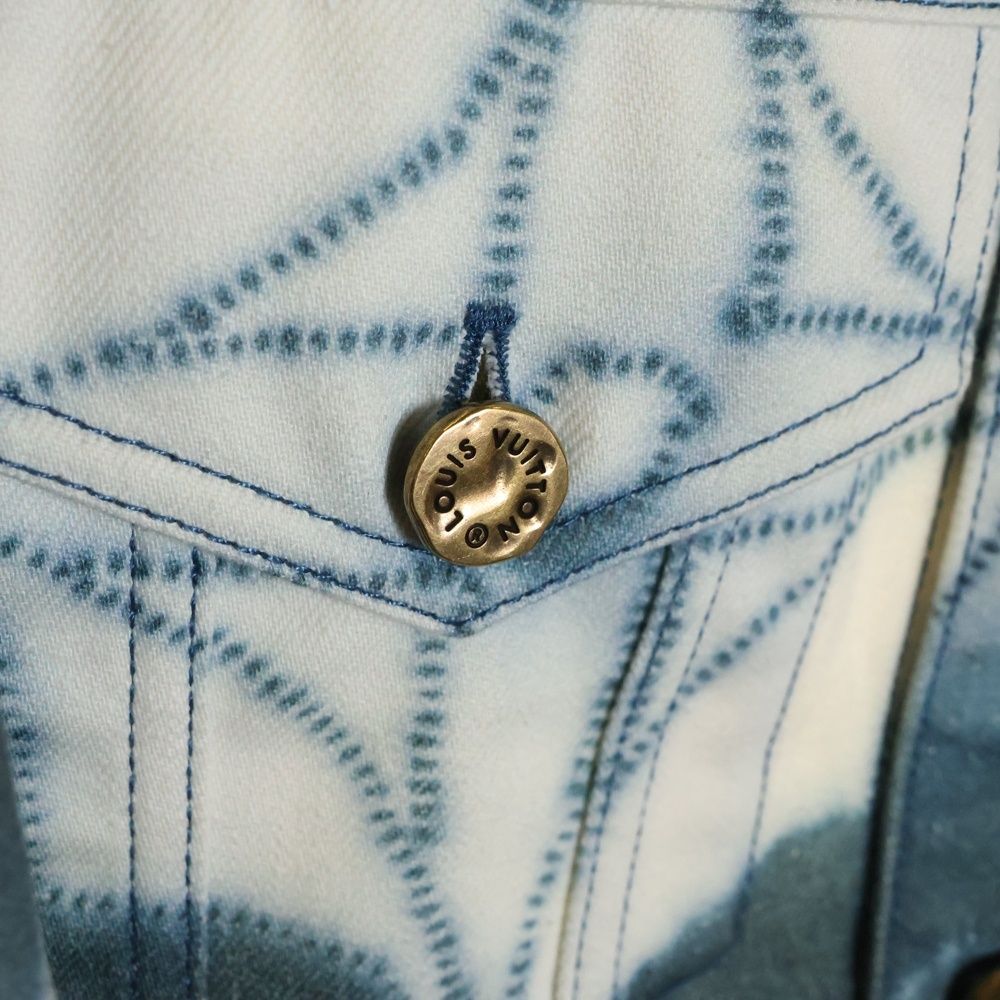 Louis Vuitton 23ss Monogram Shibori Printed Jacket Denim Jacket White/blue