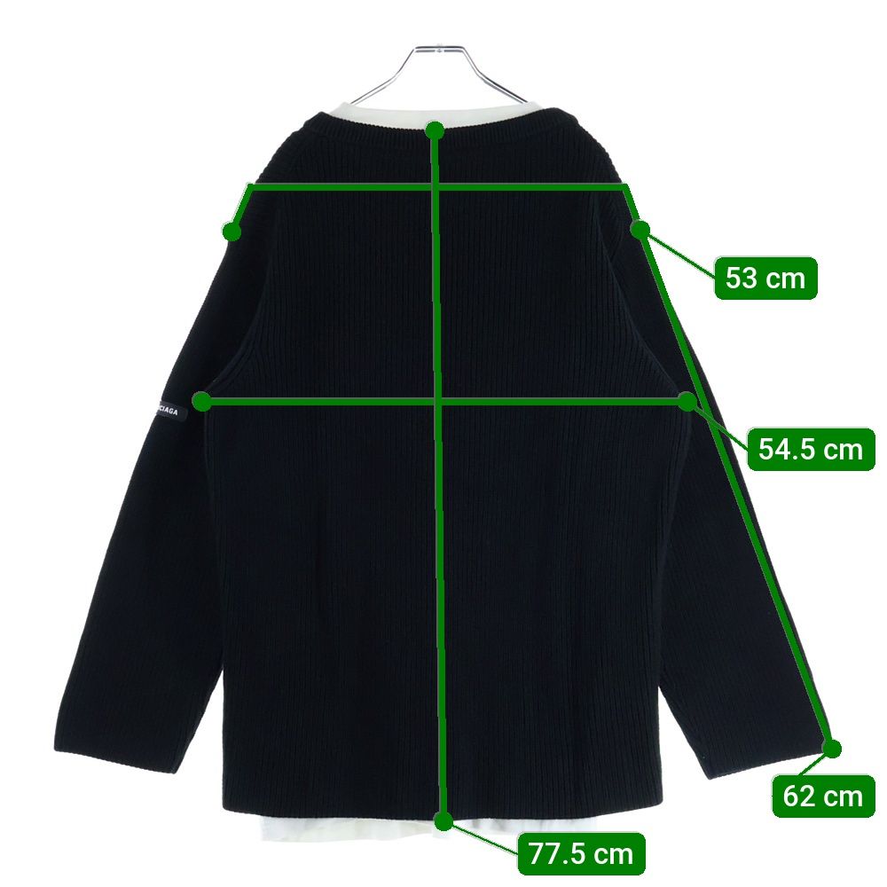 Balenciaga 21aw Layered Sweater 678555 T3218 T-Shirt Layered Crew Neck Knit