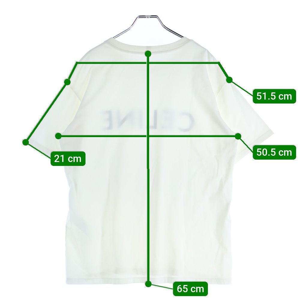 Celine 22aw Loose Fit Logo Print Short Sleeve T-Shirt Cut and Sewn White