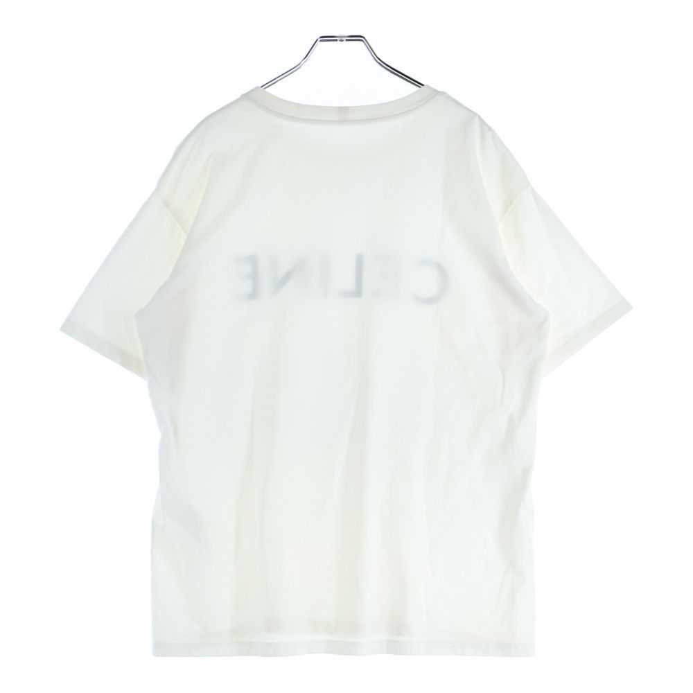 Celine 22aw Loose Fit Logo Print Short Sleeve T-Shirt Cut and Sewn White