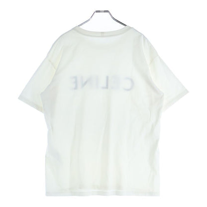 Celine 22aw Loose Fit Logo Print Short Sleeve T-Shirt Cut and Sewn White