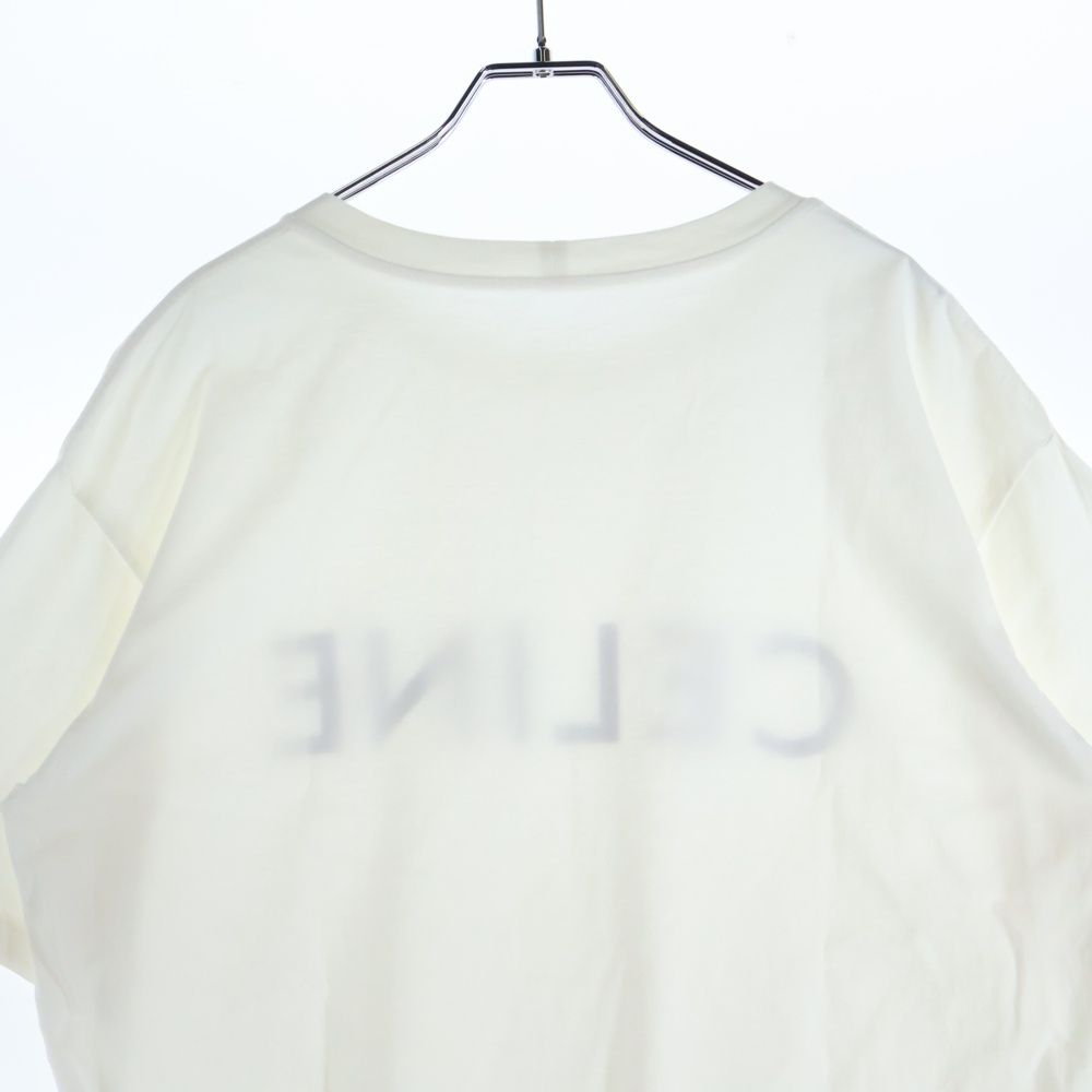 Celine 22aw Loose Fit Logo Print Short Sleeve T-Shirt Cut and Sewn White