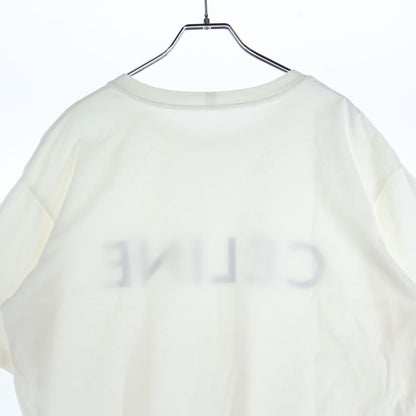 Celine 22aw Loose Fit Logo Print Short Sleeve T-Shirt Cut and Sewn White