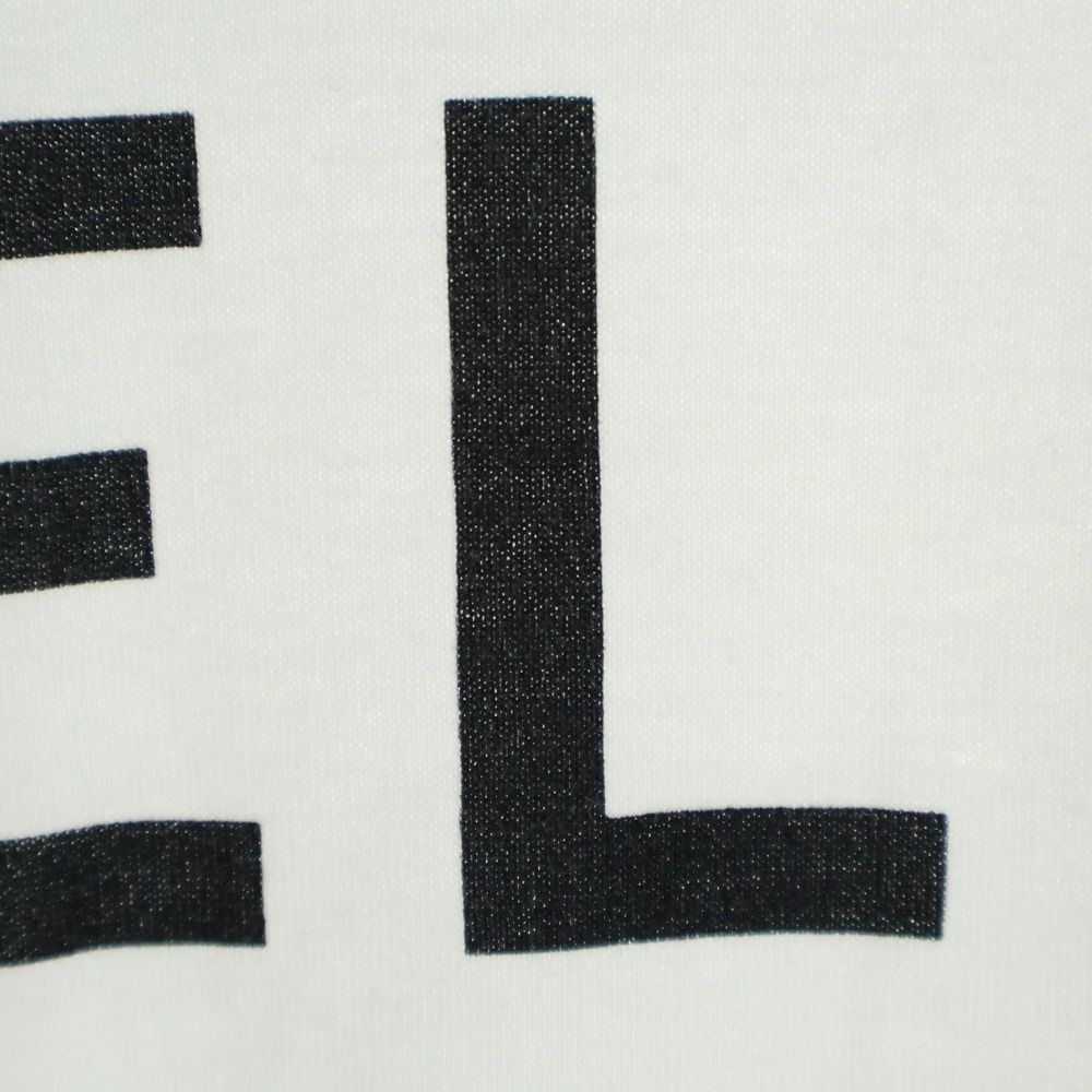 Celine 22aw Loose Fit Logo Print Short Sleeve T-Shirt Cut and Sewn White