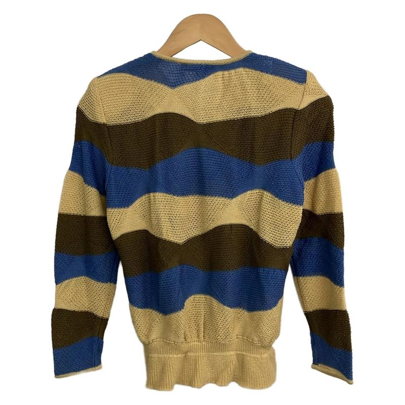 Dior Christian Dior Cardigan Size M Women's - Yellow X Dark Brown X Blue