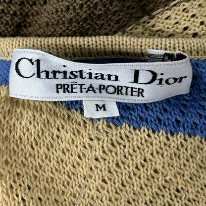 Dior Christian Dior Cardigan Size M Women's - Yellow X Dark Brown X Blue