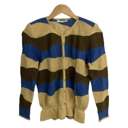 Dior Christian Dior Cardigan Size M Women's - Yellow X Dark Brown X Blue