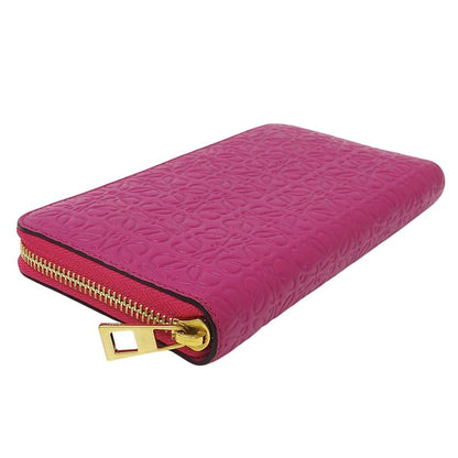 Loewe Wallet Long Repeat Leather Magenta Pink Round Zipper