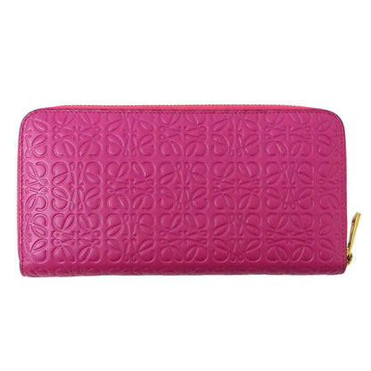Loewe Wallet Long Repeat Leather Magenta Pink Round Zipper