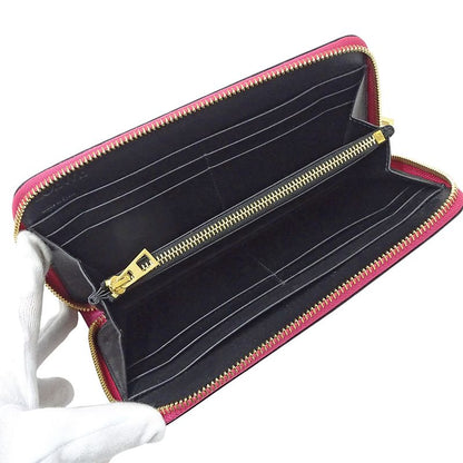 Loewe Wallet Long Repeat Leather Magenta Pink Round Zipper