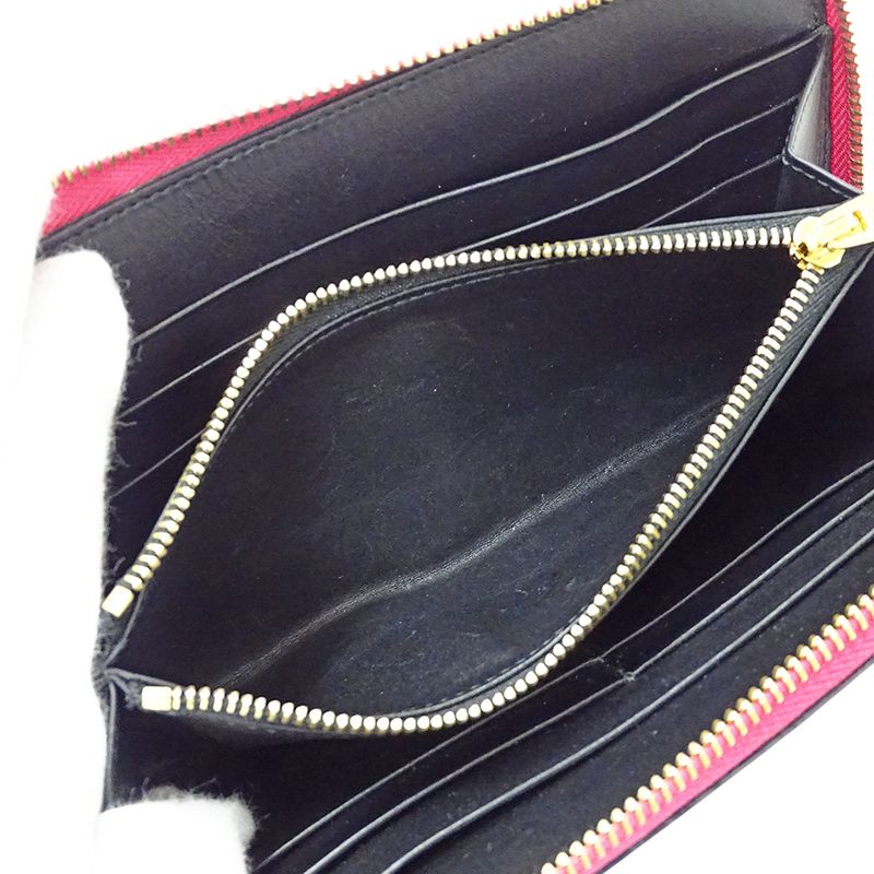 Loewe Wallet Long Repeat Leather Magenta Pink Round Zipper
