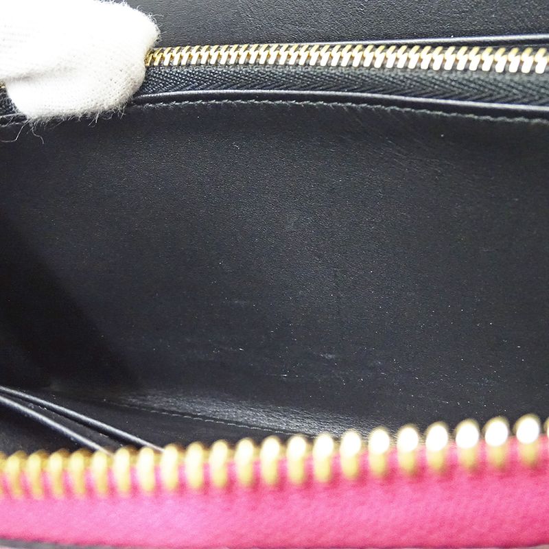 Loewe Wallet Long Repeat Leather Magenta Pink Round Zipper