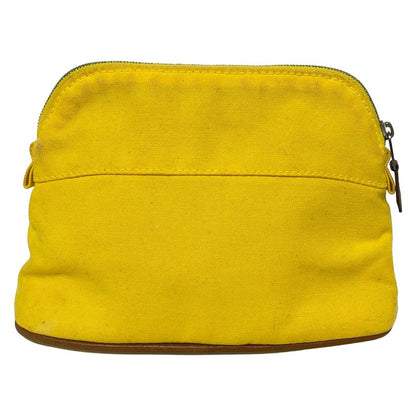 Hermes Pouch Bolide Pouch 20 Yellow X Brown Silver Hardware Leather