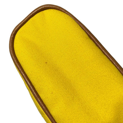 Hermes Pouch Bolide Pouch 20 Yellow X Brown Silver Hardware Leather