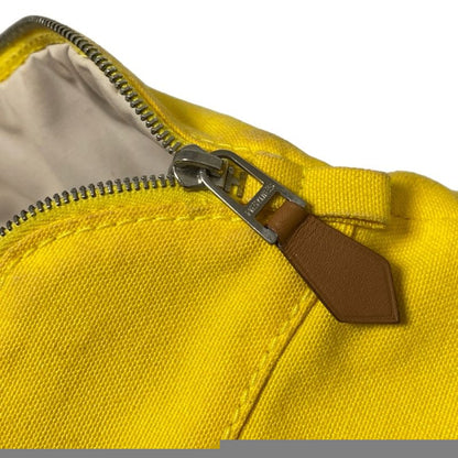Hermes Pouch Bolide Pouch 20 Yellow X Brown Silver Hardware Leather