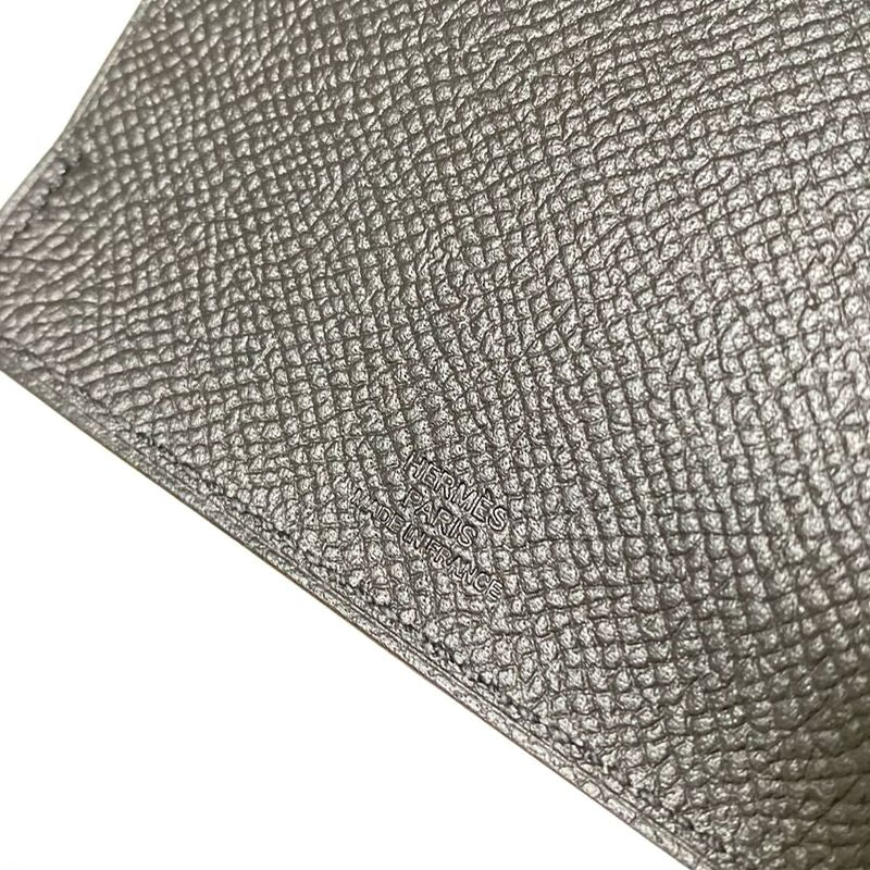 Hermes Accessory Case Tarmac PM Black Passport Case Silver Hardware