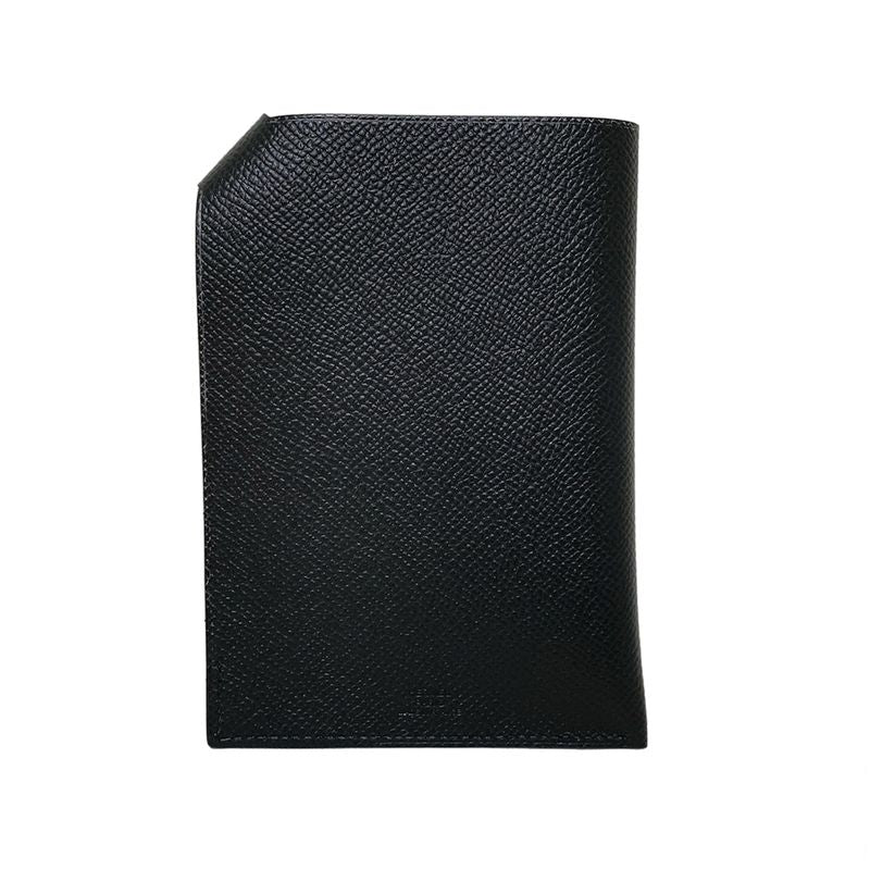 Hermes Accessory Case Tarmac PM Black Passport Case Silver Hardware