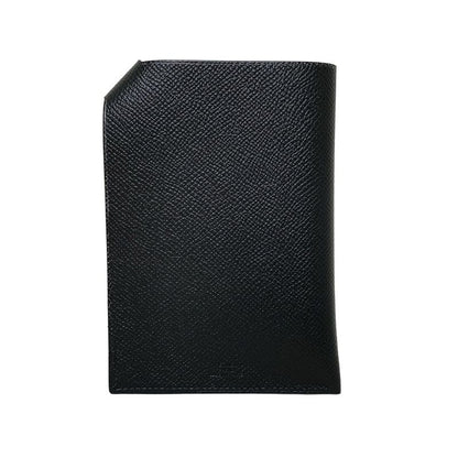 Hermes Accessory Case Tarmac PM Black Passport Case Silver Hardware