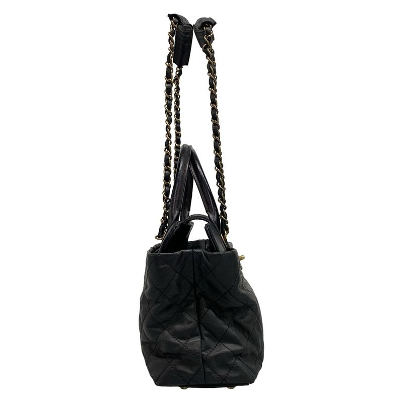 Chanel Shoulder Bag Matelasse Black 2way Chain Shoulder Vintage Gold Hardware