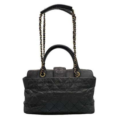 Chanel Shoulder Bag Matelasse Black 2way Chain Shoulder Vintage Gold Hardware